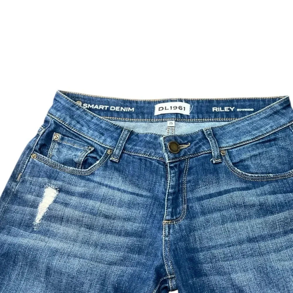DL1961 Women's Blue  Smart Denim Riley Boyfriend Relaxed Jeans 25